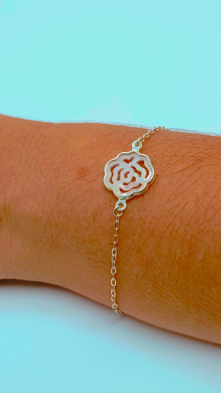 PULSEIRA COM ÁRVORE DA VIDA EM MADREPEROLA PRATA 925